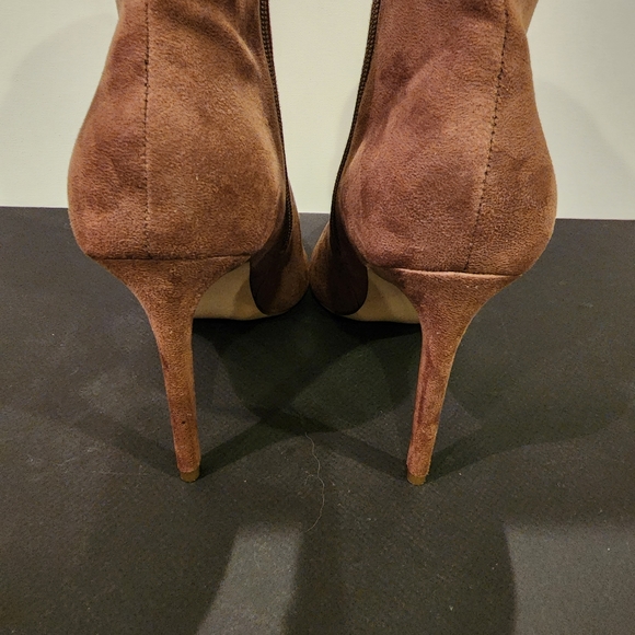 FOREVER 21 Brown Microsuede Stilletto booties SIZE 10M - Picture 4 of 12
